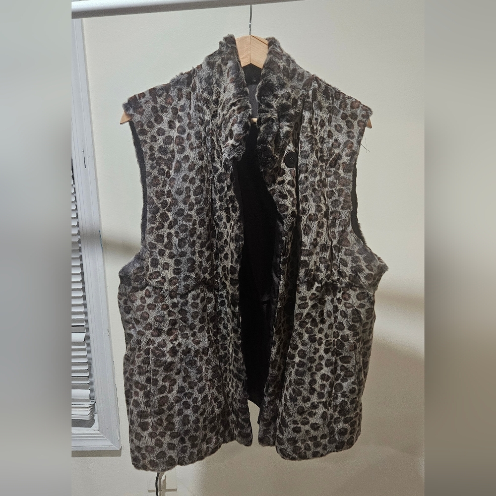 Leopard Print Mink Fur Vest